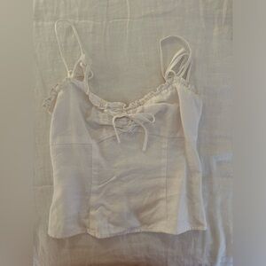 Reformation Linen White Tank